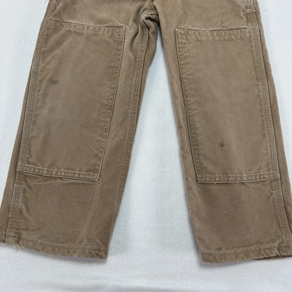 Carhartt Overalls Youth 4 Brown Canvas Bib Double Knee Workwear Play Pants Chore